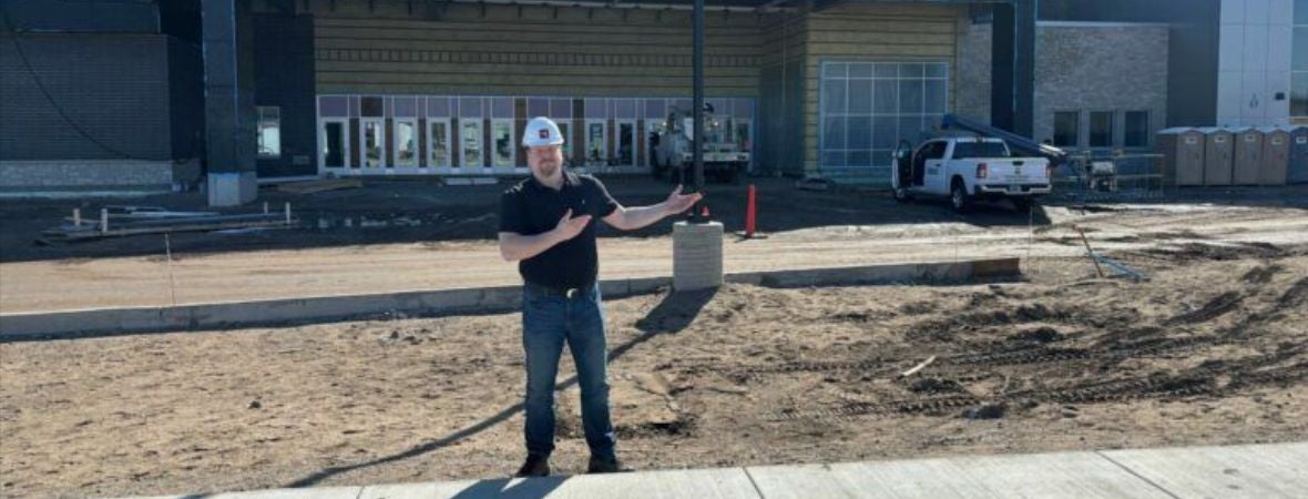 Wyatt Tinnen at The Sonnentag construction site